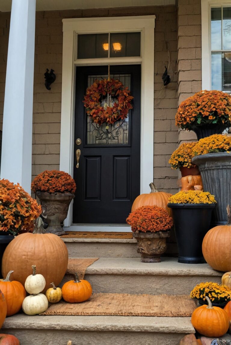 Upgrade Fall Porch Decor, Fall Porch Design, Front Porch Makeover, Outdoor Fall Decor, Fall Porch Inspiration