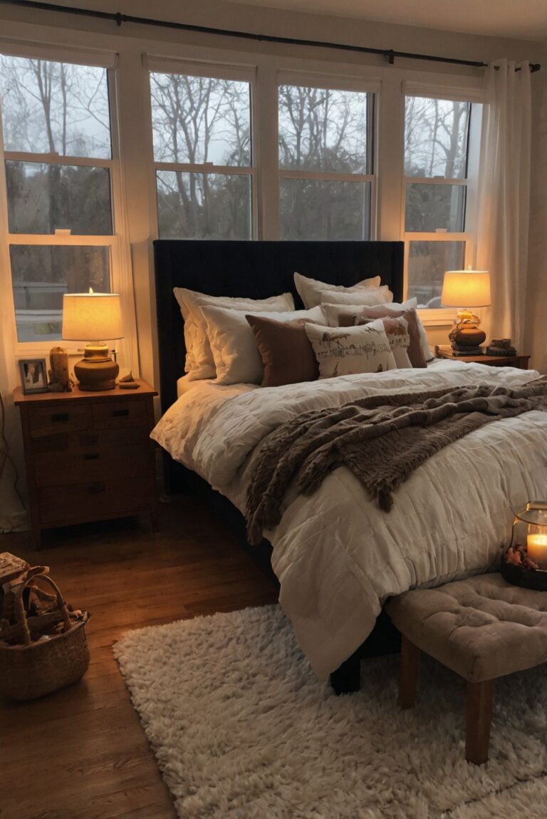 cozy bedroom decor, fall bedroom ideas, bedroom design tips, seasonal bedroom decor, interior design trends