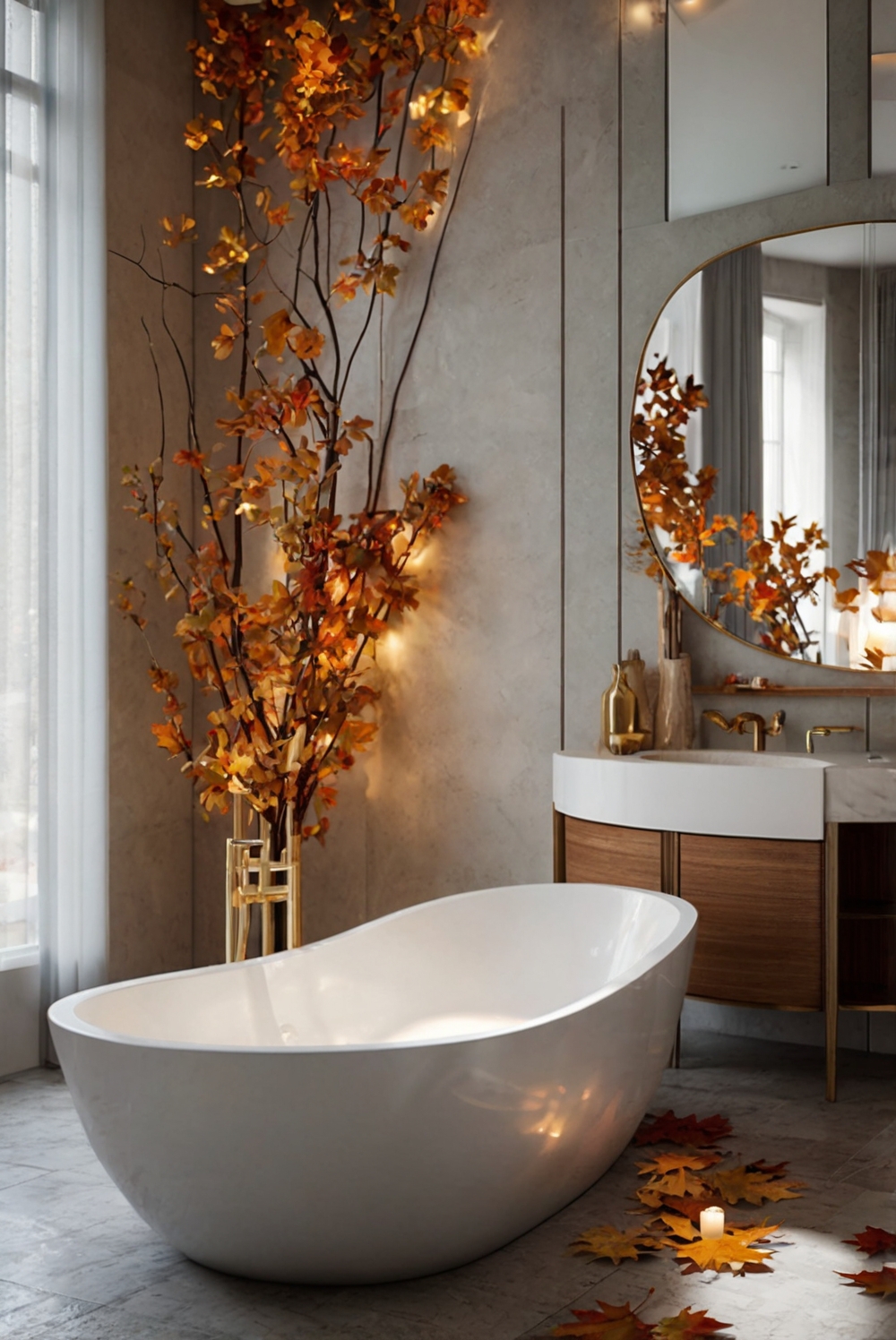 luxurious bathroom decor, fall bathroom trends, elegant bathroom design, high-end bathroom accessories, chic bathroom renovations