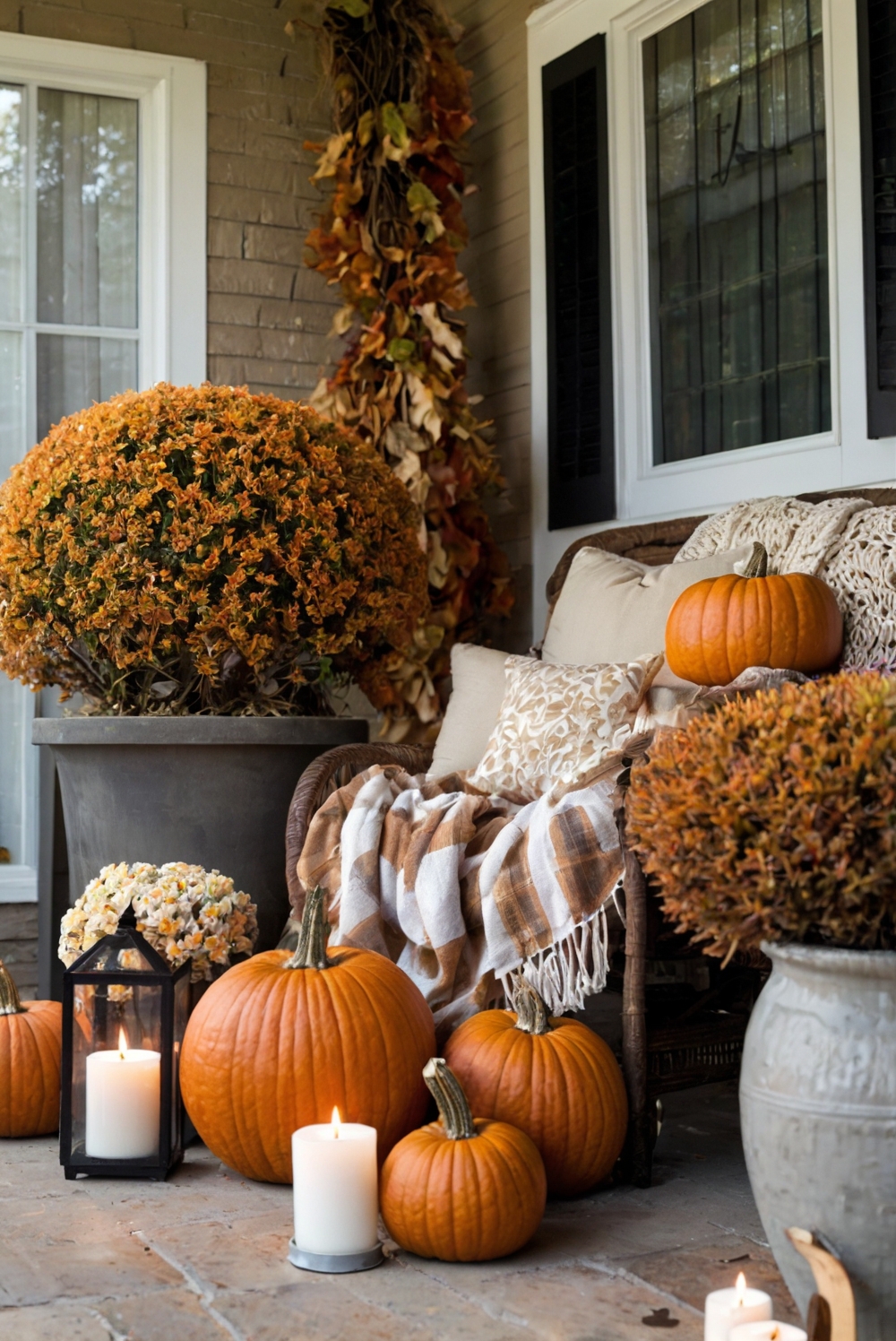 Fall porch decor, Autumn outdoor decorations, Seasonal front porch, Outdoor fall decorating, Autumn porch ideas