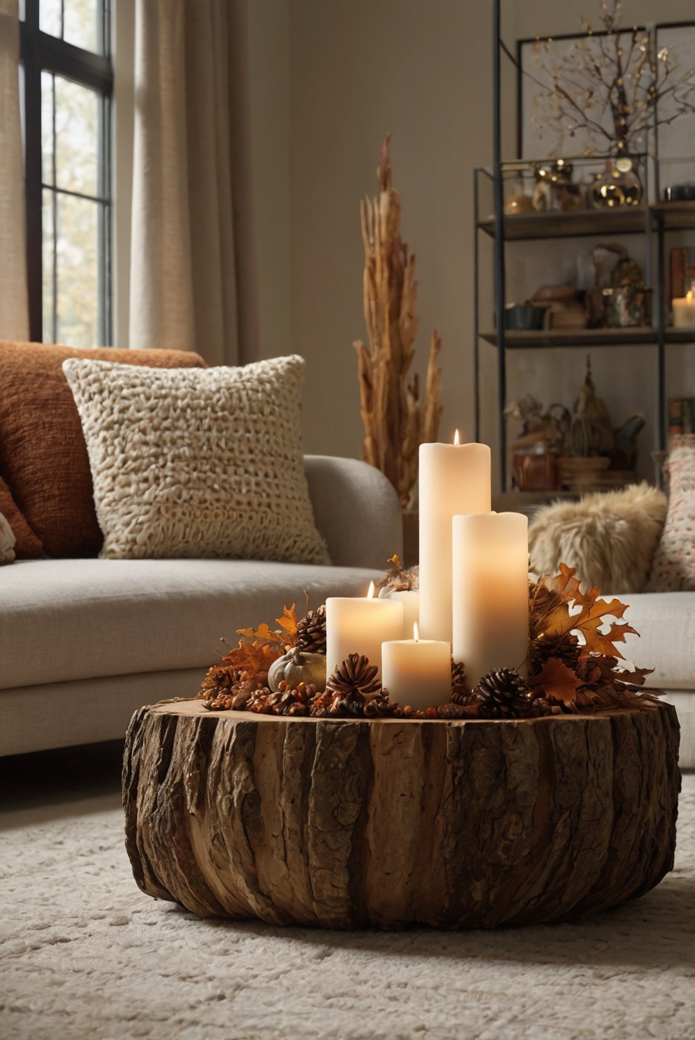 living room decor, fall decorations, home decorating ideas, interior design, autumn home decor